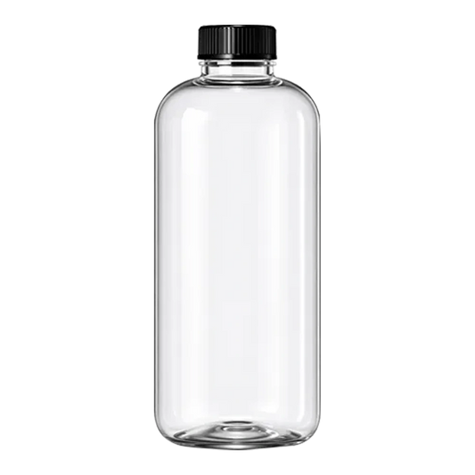 16 Oz Boston Round Clear Bottle