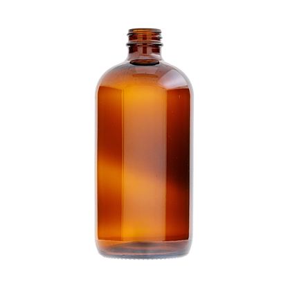16 Oz Boston Round Amber Bottle