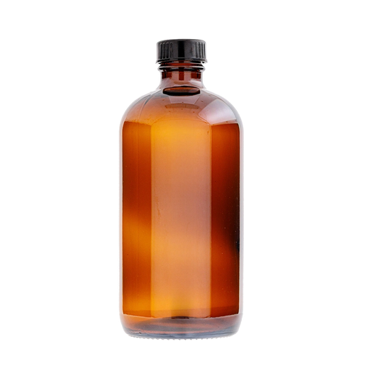 16 Oz Boston Round Amber Bottle