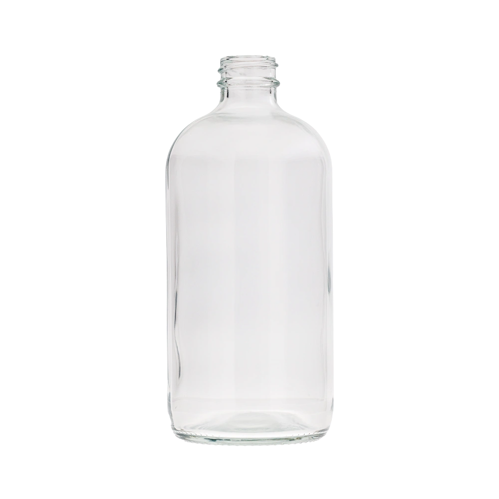 16 Oz Boston Round Clear Bottle