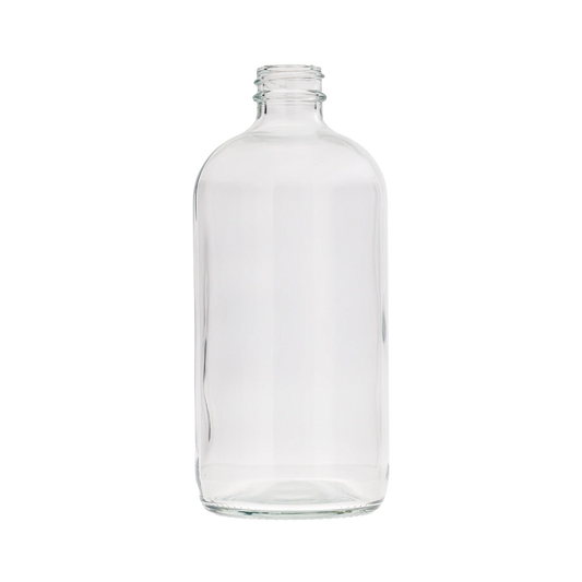 16 Oz Boston Round Clear Bottle