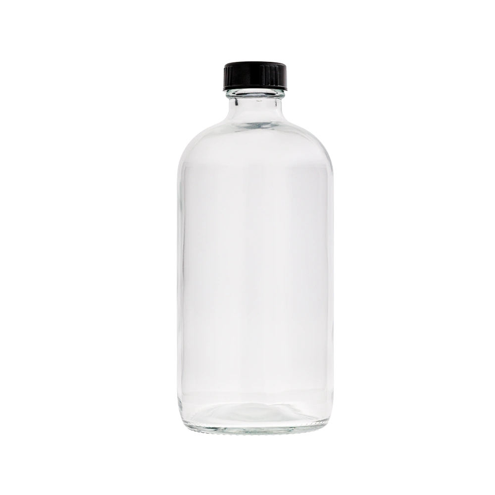 16 Oz Boston Round Clear Bottle
