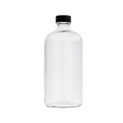 16 Oz Boston Round Clear Bottle