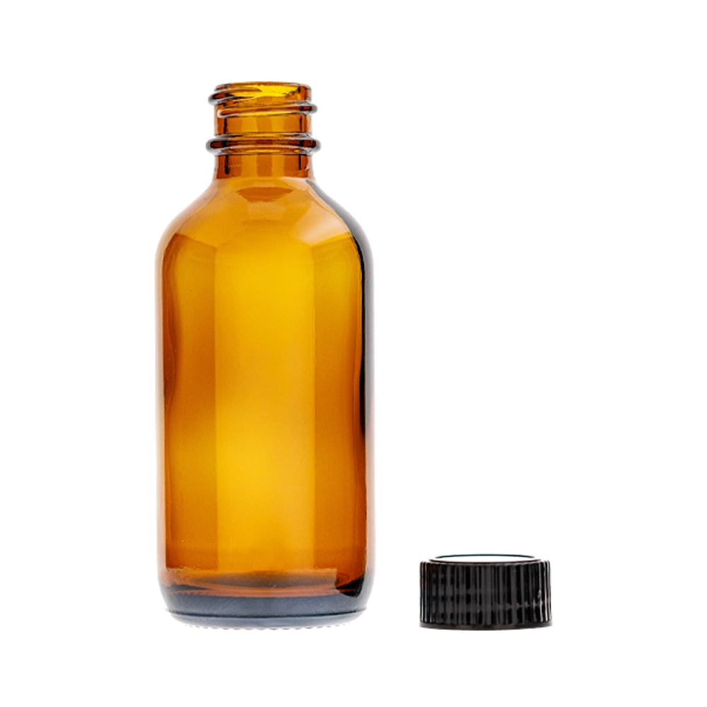 2 Oz Boston Round Amber Bottle