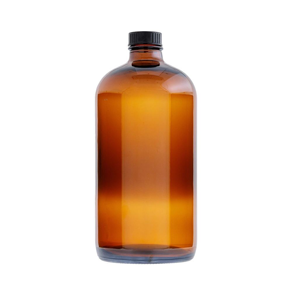 32 Oz Boston Round Amber Bottle