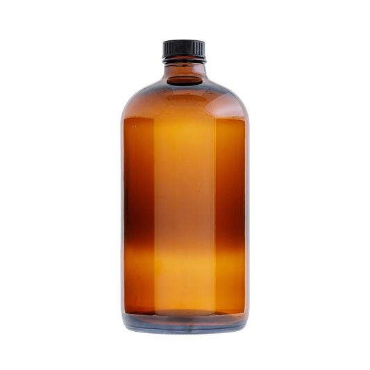 32 Oz Boston Round Amber Bottle