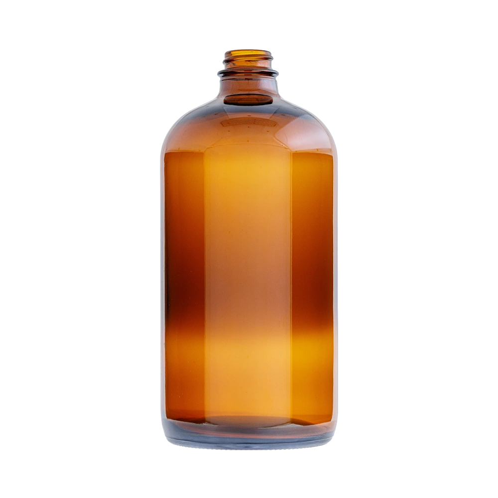32 Oz Boston Round Amber Bottle