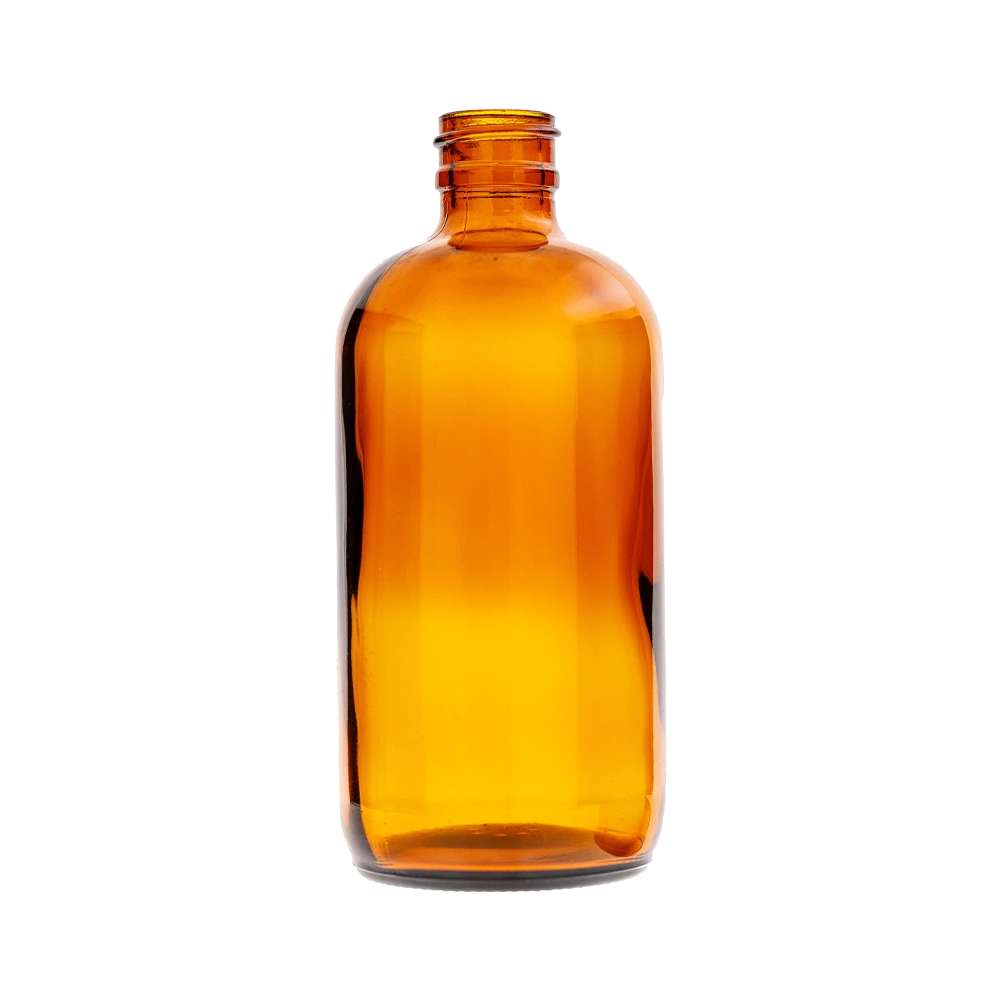 8 oz Boston Round Amber Bottle