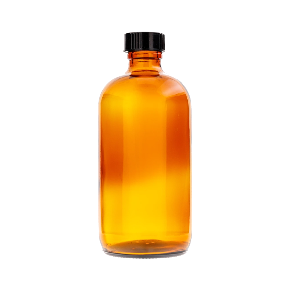 8 oz Boston Round Amber Bottle