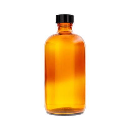 8 oz Boston Round Amber Bottle