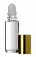 1 Dram Plain Roll-On Bottle w-Gold Cap